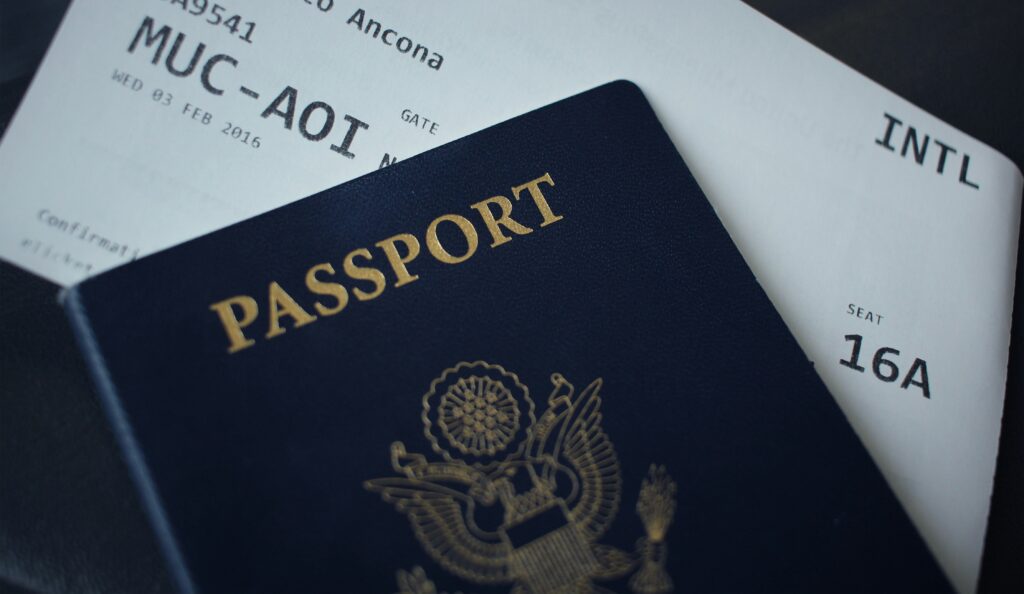 A travel passport waiting to be picked up