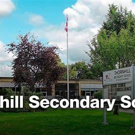Front view of Thornhill Secondary School in Thornhill, Ontario, Canada